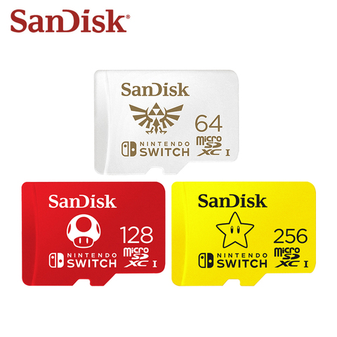 Новая карта памяти Micro SD SanDisk 256 ГБ, 128 ГБ, 64 ГБ, micro SDXC, флэш-карта памяти для Nintendo Switch, TF-карта до 100 ► Фото 1/5