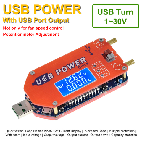 Цифровой дисплей DP3A, USB регулируемый силовой модуль DC 1-30V 15W QC 2,0 3,0 FCP, быстрая зарядка, лабораторный блок питания, регулятор ► Фото 1/6