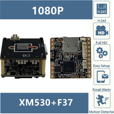 Плата модуля беспроводной ip-камеры WIFI XM530AI + F37, сеть 1920х1080 @ 25fps MAX, поддержка sd-карты 128 ГБ, двусторонняя аудиосвязь P2P XMEYE ► Фото 1/6