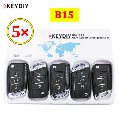 5 шт./лот KEYDIY B серии B15 3 кнопки Универсальный KD пульт дистанционного управления для KD900 KD900 + URG200 KD-X2 mini KD для VW MQB стиль ► Фото 1/6