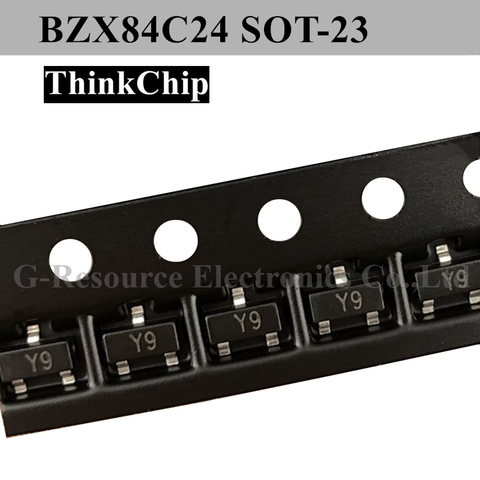 BZX84C24 SOT-23 SMD диод со стабилизацией напряжения 24 В (маркировка Y9) свяжитесь со службой поддержки клиентов для большого количества ► Фото 1/1