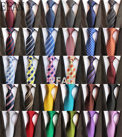 Классический мужской галстук 8 см, 100% Шелковый галстук, роскошный полосатый клетчатый галстук в стиле ретро для мужского костюма, галстук дл... ► Фото 1/6