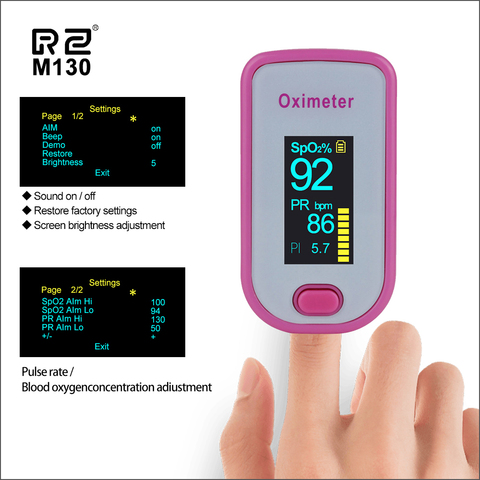Пульсоксиметр RZ на палец портативный цифровой, бытовой прибор для контроля здоровья, Пульсоксиметр SPO2 PR Saturimetro ► Фото 1/6