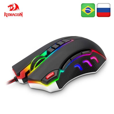 Redragon TITANOBOA3 CHROMA M802 USB-проводная игровая компьютерная мышь 16000DPI 10 кнопок RGB-мыши Программируемая эргономичная компьютерная геймерская мышь ► Фото 1/6