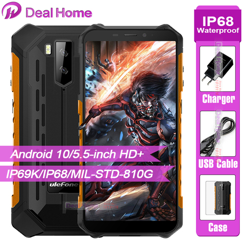 Ulefone Armor X5 Pro смартфон 4 Гб + 64 ГБ Android 10,0 OTG NFC Face Unlock IP68 Водонепроницаемый 5000 мАч сотовый телефон 4G LTE телефон ► Фото 1/6