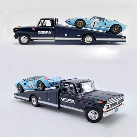 Литье под давлением 1: 18 масштаб 1970 Ford Cobra F350 трейлер имитация сплава автомобиля металлическая модель Моделирование Коллекция сувенир для мальчиков подарок для взрослых ► Фото 1/5