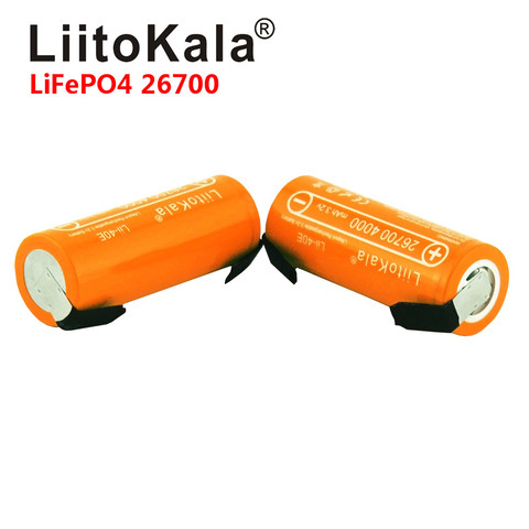 LiitoKala батарея LiFePO4, 3,2 в, 26700, 4000 мАч, 35 А, непрерывная разгрузка, максимальная мощность батареи + никелевые пластины, 2022 ► Фото 1/5