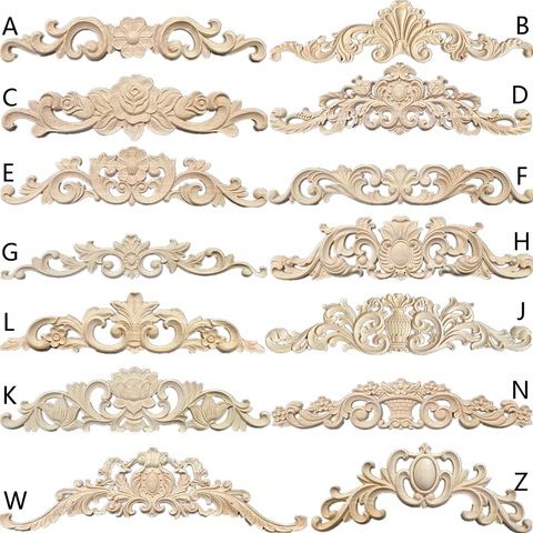 Длинная резьба в полоску, аппликации из натурального дерева для мебели, шкафа, неокрашенные деревянные молдинги, наклейка, Винтажные Украшения, Аксессуары ► Фото 1/6
