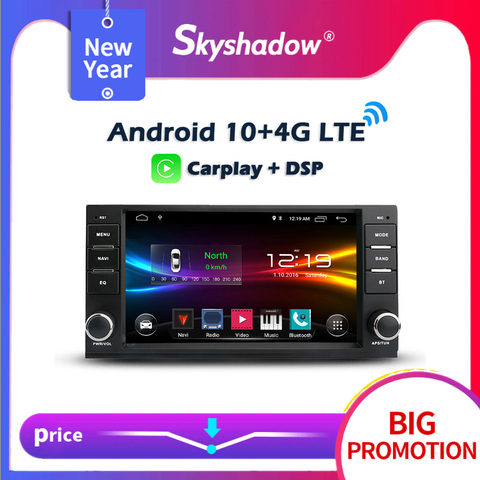 Автомобильный DVD-плеер Carplay DSP Android 10,0, 32 ГБ, 64 ГБ, GPS, Wi-Fi, Bluetooth, радио для Jeep Compass Commander, Wrangler, Chrysler Sebring ► Фото 1/6