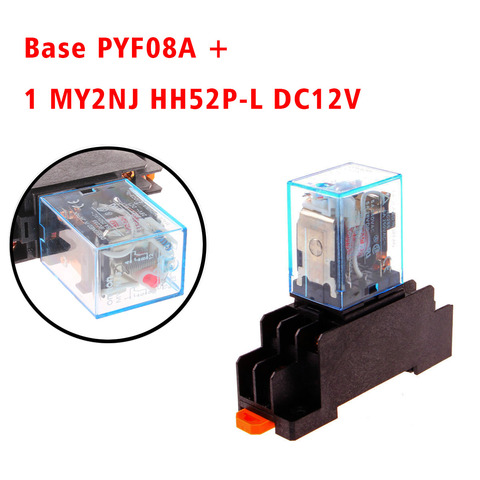 Электромагнитная катушка DPDT, реле мощности MY2NJ DPDT 8Pins HH52P DC12V 24V AC220V миниатюрное реле и основание PYF08A ► Фото 1/5