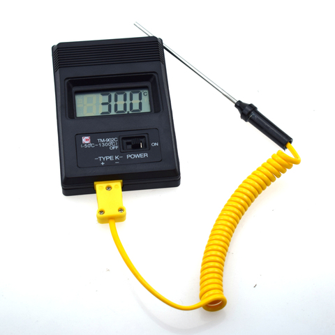 Φ (-50C до 1300C) измеритель температуры TM902C цифровой K-образный термометр датчик + игла для термопары ► Фото 1/6