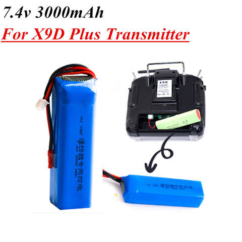 7,4 V 3000mAh обновление Lipo батарея для Frsky Taranis X9D Plus передатчик Игрушка аксессуары 2S 7,4 V аккумуляторная батарея ► Фото 1/2