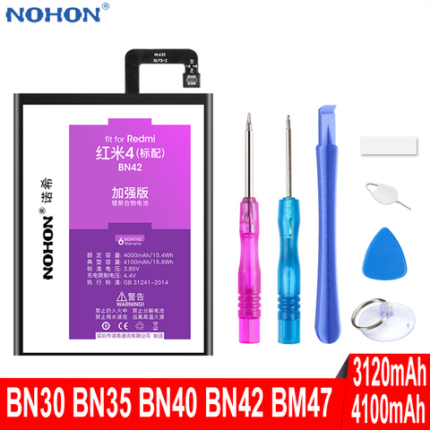 Новый оригинальный аккумулятор NOHON BN30 BN35 BN40 BN42 BN44 для Xiaomi Redmi 4A 4 Pro Prime 5 5 Plus ► Фото 1/6