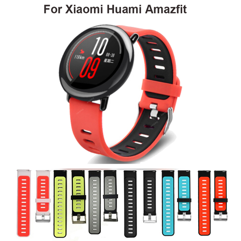 22 мм силиконовый ремешок для часов для оригинальных Xiaomi Huami Amazfit PACE Stratos 2 2S 3 GTR 47 мм Смарт-часы замена Браслет ремешок ► Фото 1/6