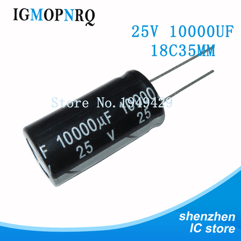 5 шт. 25V10000UF 18*35 мм 10000 мкФ 25V 18x35 25v10000 18*35 Алюминиевые Электролитические Конденсаторы ► Фото 1/2