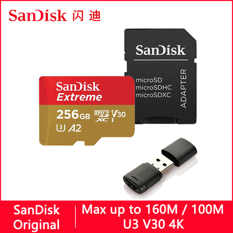 SanDisk Extreme/Ultra Micro SD карта памяти, 128 ГБ, 32 ГБ, 64 ГБ, 256 ГБ, 400 ГБ, карта памяти 32, 64, 128 ГБ, Micro SD карта SD/TF флэш-памяти MicroSD U1/U3 4K ► Фото 1/6