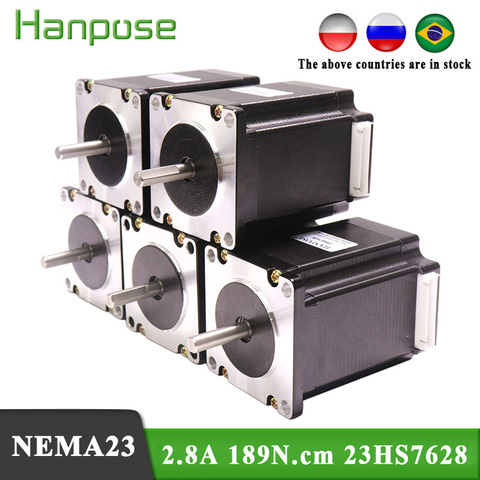 Шаговый электродвигатель Nema23 2 фазы 4-lead 189N.cm 76mm 1.8deg 23HS7628, аксессуары для чпу 3d-принтера, 5 шт. ► Фото 1/6