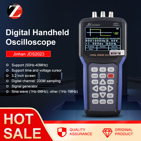 Portable Handheld Oscilloscope  Jinhan JDS2023 Digital Storagesignal function generator 20MHz oscilloscope AC/DC Input coupling ► Фото 1/1