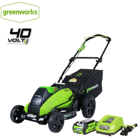 Greenworks 19-дюймовый 40V 800W Аккумуляторная электрическая газонокосилка Перезаряжаемые домашний триммер для парка лужайке Mickey Mouse Beat бесплатного... ► Фото 1/6