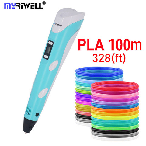 Myriwell abs 3d pen 3d pens 3d ручка 3д ручка 3d для объёмного рисования LCD дисплей,1.75мм pla пластик нить 3d печать ручка 3д ручку 3d ручка Сделай сам подарок Бе... ► Фото 1/6