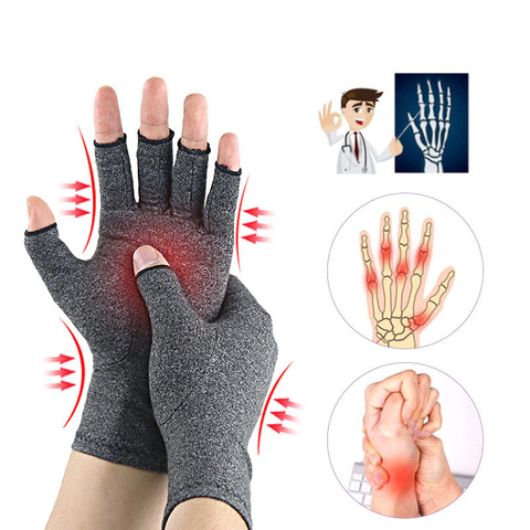 1 пара = 2 шт. сжатия перчатки при артрите Премиум артритом боли в суставах, ручные перчатки терапии открытыми пальцами компрессионные перчатки ► Фото 1/6