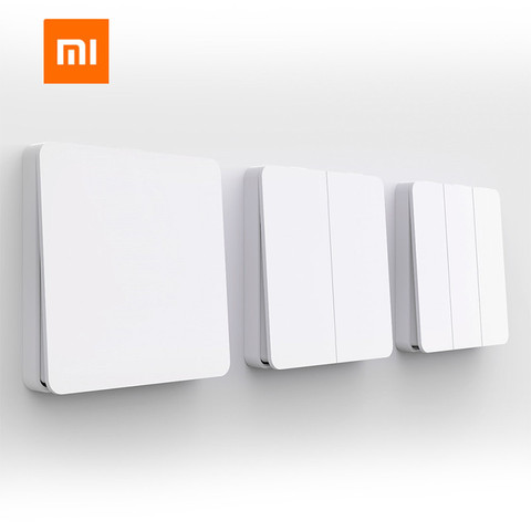 Умный настенный выключатель Xiaomi Mijia, одинарный/двойной открытый переключатель с двойным управлением, переключатель с 2 режимами, умный выкл... ► Фото 1/6