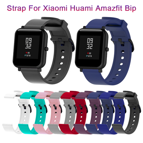 Ремешок силиконовый спортивный для смарт-часов Xiaomi Huami Amazfit Bip, 20 мм ► Фото 1/6