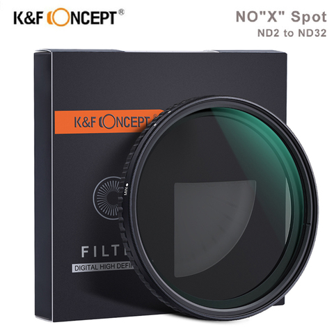 K & F Concept Новый переменной фильтр ND 58 мм, 62 мм, 67 мм, 72 мм, 77 мм, без X, фильтр с нейтральной плотностью для Sony, Nikon, Canon ► Фото 1/6