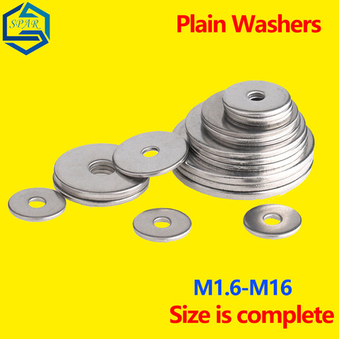 Plain Washers 304 Stainless Steel Gasket Metal Screw-flat Washer GB97 Extra Thick M2M3M4M5-M36 ► Фото 1/6