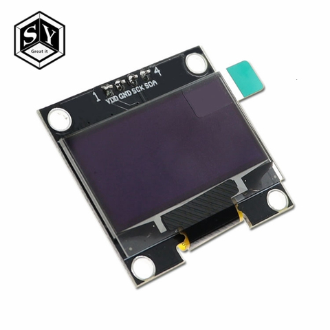 Oled-дисплей 1,3 дюйма, IIC, последовательный белый OLED-дисплей, модуль 128X64 I2C SSD1306 12864 плата с ЖК-экраном VDD GND SCK SDA для Arduino, черный ► Фото 1/5
