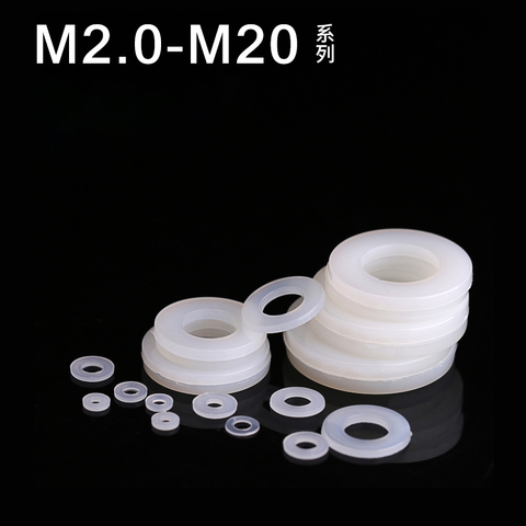 M2M3M4-M20 нейлоновая прокладка, изолированная, круглая пластиковая шайба, увеличенная и утолщенная, нейлоновая плоская шайба ► Фото 1/4