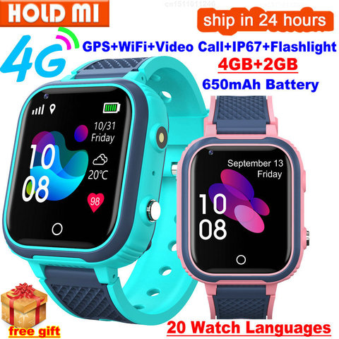 LT21 Smart Watch Kids 4G GPS WIFI SOS IP67 Водонепроницаемые детские умные часы с камерой и монитором видеозвонков Tracker Location Phone Watch ► Фото 1/1