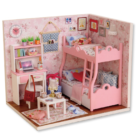 Кукольный домик CUTEBEE DIY, миниатюрный кукольный домик, модель, деревянная игрушка, мебель, куклы, игрушечные дома, подарок на день рождения H012 ► Фото 1/6