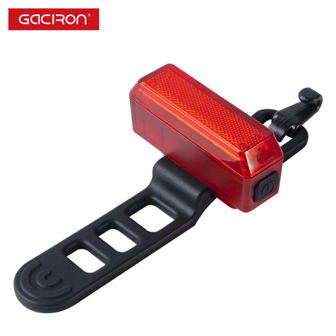 GACIRON NEW Bicycle Rear Light USB Charge Safety Warning Transparent Bicycle LED Lamp Waterproof Night Riding Cycling Taillight ► Фото 1/6