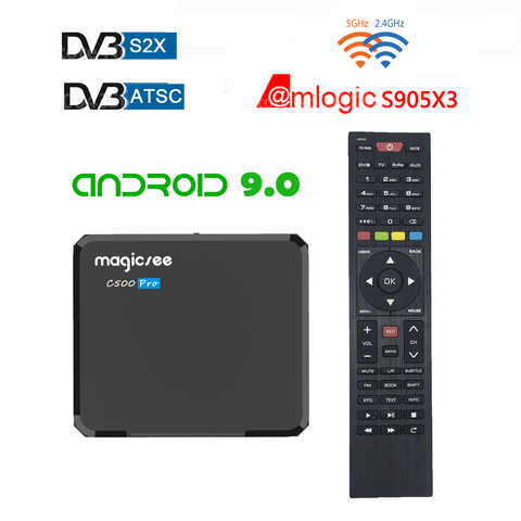 Magicsee c500 Pro s905x3 Android Tv Box Цифровой спутниковый ресивер DVB-S2X/ATSC DVB Android 4k tvbox для Мексики/США/Канады ► Фото 1/6