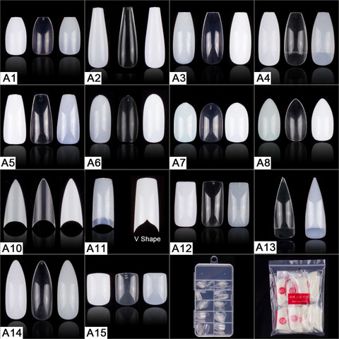 Популярные 100 штук, 200 штук, 500 штук балетки на шпильках, закругленные квадратные Ложные Типсы для маникюра, Поддельные Типсы для ногтей ► Фото 1/6