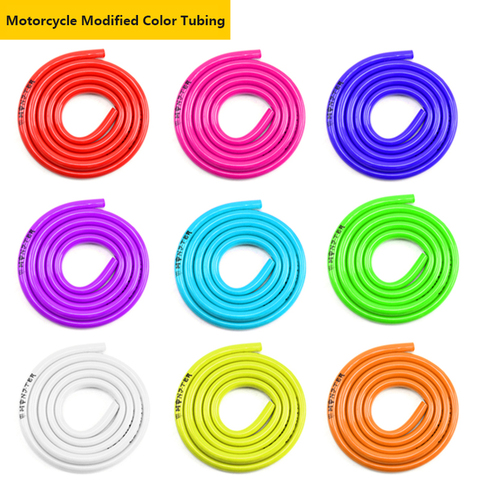 Резиновая бензиновая труба для мотоцикла, мягкая нейлоновая трубка для газового и масляного шланга, для мини-мотоцикла, кроссового велосипеда, цветной топливный шланг ► Фото 1/6