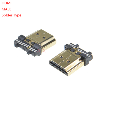 10 шт. HDMI Штекерный разъем 19PIN 19 P позолоченный hd 19-контактный паяльный Тип ► Фото 1/4