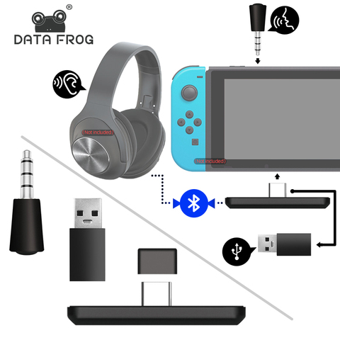 Данных лягушка Тип-C/USB Мобильный Bluetooth адаптер Для Nintendo переключатель/PS4/ПК приемное устройство аудио приемник конвертер наушников передатчик ► Фото 1/6