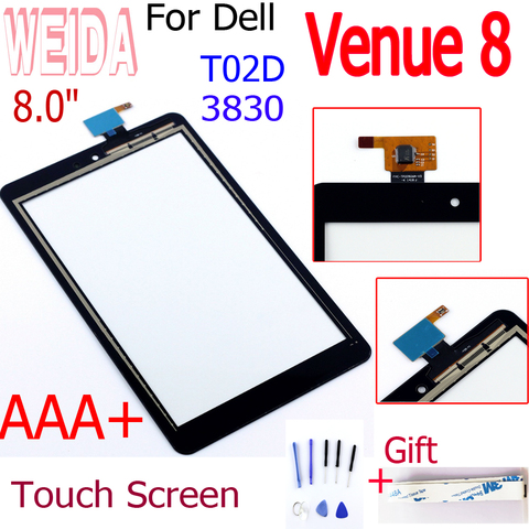 Сменный сенсорный экран WEIDA, 8 дюймов, для Dell T02D Venue 8, черная Сенсорная панель T02D, стекло 1920x1200 Venue 8 3830 ► Фото 1/6