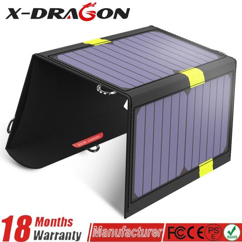 X-DRAGON 5V 20W Высокоэффективная складная солнечная панель зарядное устройство для походов на открытом воздухе сотовых телефонов ► Фото 1/6