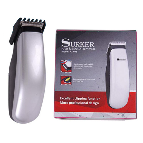 Surker NZ-608 мини электрический триммер для волос бороды AA Батарея машинка для стрижки волос Бритва резки Нержавеющая сталь режущая головка ► Фото 1/1