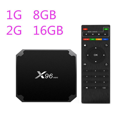 ТВ-приставка X96 mini Smart TV BOX, Android 7,1, X96, 1 ГБ/8 ГБ, четырехъядерный процессор Amlogic S905W, поддержка 4K, 30TPS, 2,4 ГГц, Wi-Fi, ТВ-приставка x96mini ► Фото 1/5