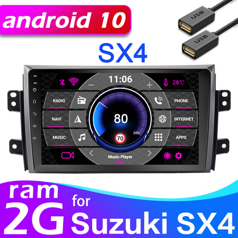 Автомобильная магнитола, 2 din Android gps для Suzuki SX4 2006 2007 2008 2009 2010 2011 2012 2017 2Din стерео WIFI dvd плеер ► Фото 1/6