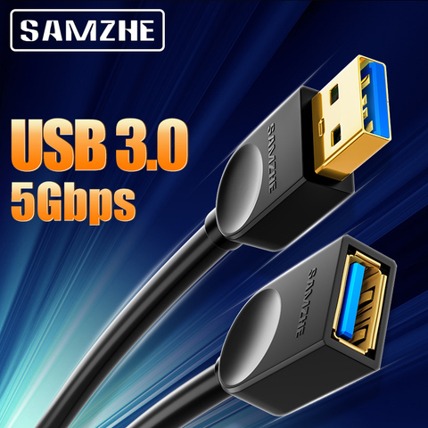 SAMZHE USB 3,0 Удлинительный кабель мужской и женский 2,0 удлинитель для ПК ТВ PS4 компьютера ноутбука удлинитель ► Фото 1/5