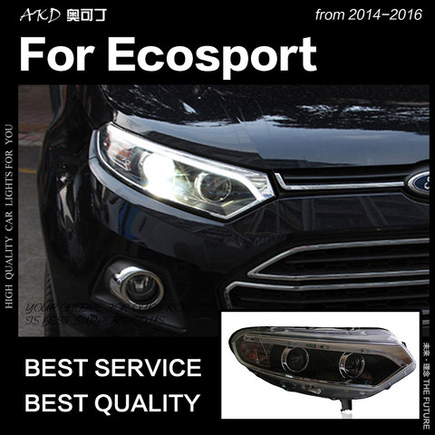 AKD автостайлинг для Ford Ecosport фары 2014 up Ecosprot светодиодный ные фары DRL Hid фары ангельские глазки Биксеноновые лучевые аксессуары ► Фото 1/3