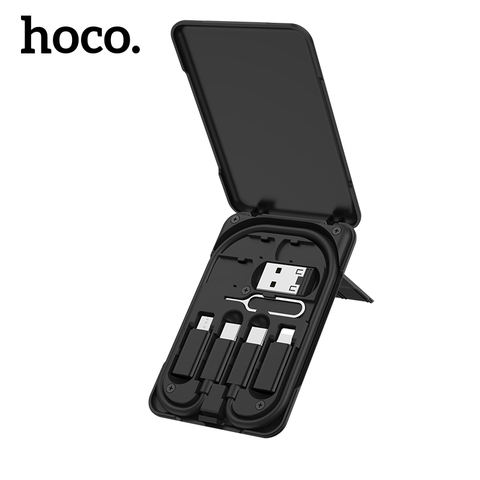 Набор многофункциональных зарядных кабелей Hoco 6 в 1 для iPhone 11 12 Pro Max XR, кабель Micro USB, адаптер типа C, кабель для быстрой зарядки ► Фото 1/6