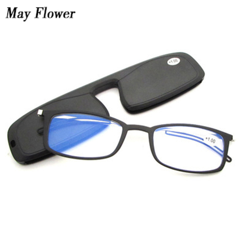 Ультралегкие очки для чтения May Flower высокого качества с защитой от синего цвета TR90 ультратонкие портативные очки для дальнозоркости с чехол... ► Фото 1/6