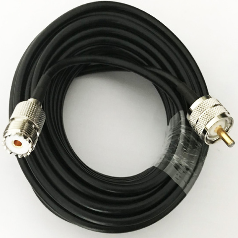 Коаксиальный кабель RG58 UHF PL259, штекер к UHF SO239, гнездовой разъем, кокс-кабель 50 см 1 м 2 м 3 м 5 м 10 м 15 м 20 м 30 м ► Фото 1/6