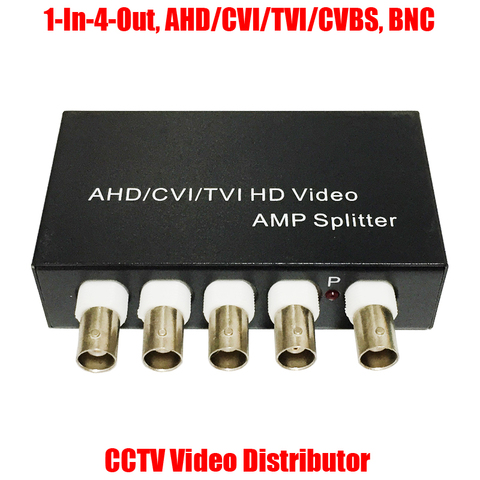 Мини-разветвитель 1 в 4, 5 МП, 4 МП, 3 Мп, 2 Мп, AHD, CVI, TVI, CVBS, BNC, для коаксиальных аналоговых камер видеонаблюдения HD ► Фото 1/6
